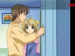 A Blonde Anime Woman Displays Her Breasts To A Man